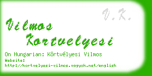 vilmos kortvelyesi business card
