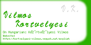 vilmos kortvelyesi business card